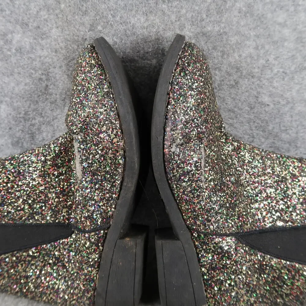 Bebe Girl Shoes Kids 3 Boots Pull On Chelsea Glitter Bootie Block Heel Youth